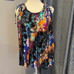 Nicole by Nicole Miller Women's Multicolor Pleated & Flowy Sleeveless Top